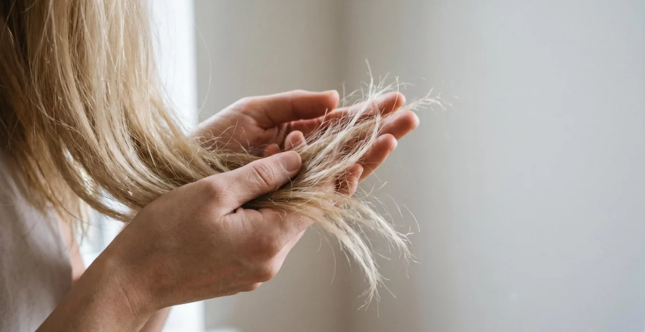 Cheveux très abîmés nécessitant une réparation d'urgence après décoloration