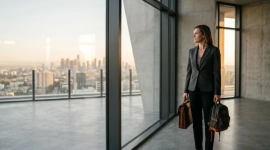 Femme professionnelle entre carrière et famille dans un environnement contemporain